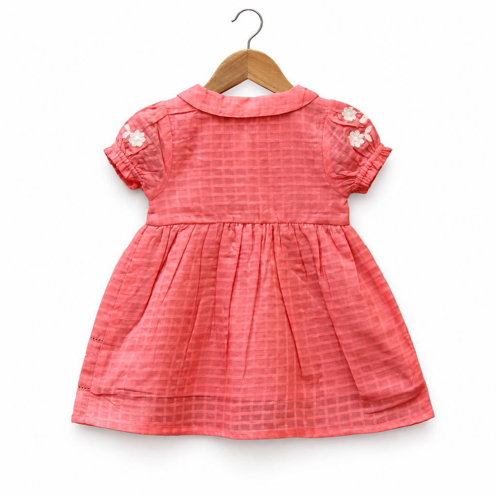 Pink cotton Embroidered frocks