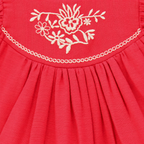 Frockwala Girls’ maroon Floral Embroidered Cotton Frock