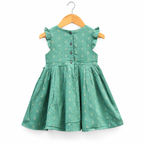 Teal green embroidered girls dress