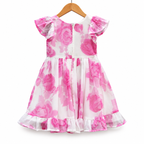 Frockwala Baby Girls Pink Floral Party Dress – Flare Style