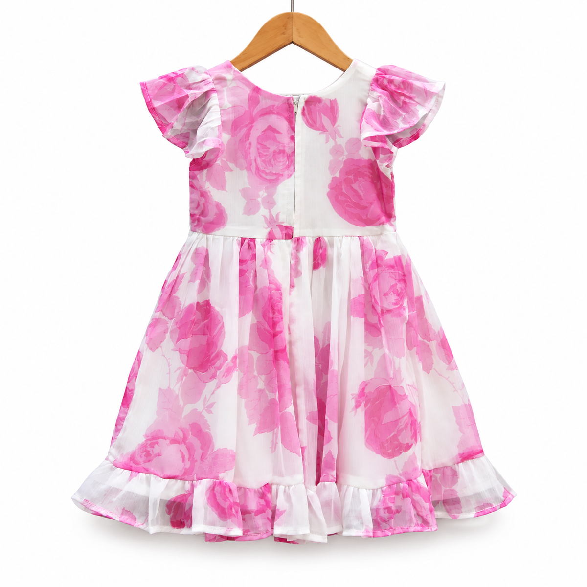 Frockwala Baby Girls Pink Floral Party Dress – Flare Style