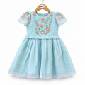 Mint Dotted Chiffon Party Dress