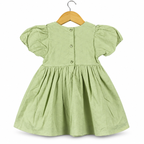 Classic Pastel Green Smocked Cotton Baby Girl Dress