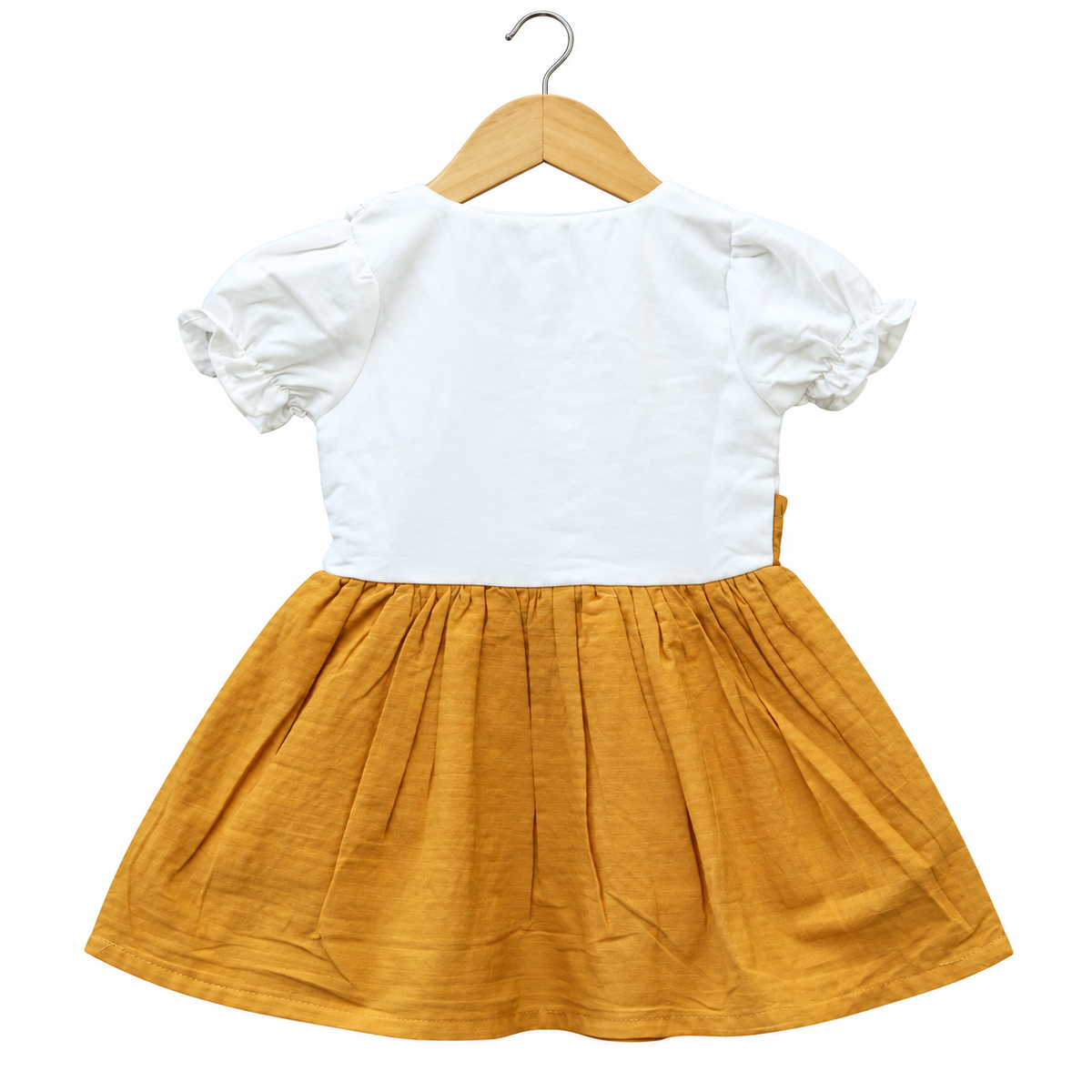 Mustard Embroidered Dungaree Dress.