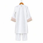 Frockwala Girls’ White  Kurta Co-ord Set