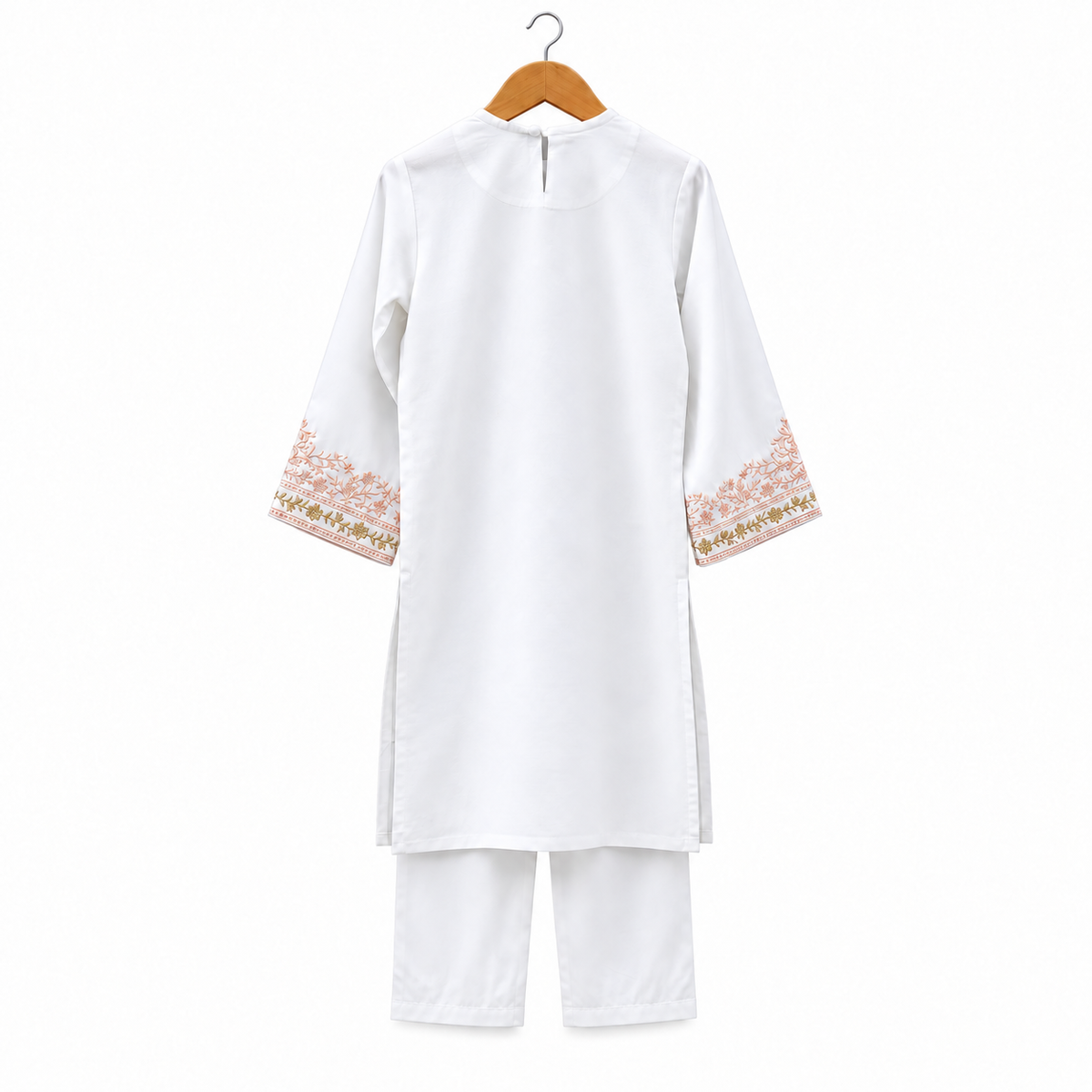 Frockwala Girls’ White  Kurta Co-ord Set