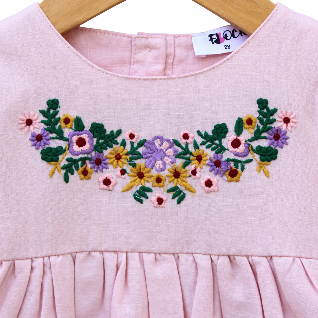 Girl Embroidered Frock with Pockets