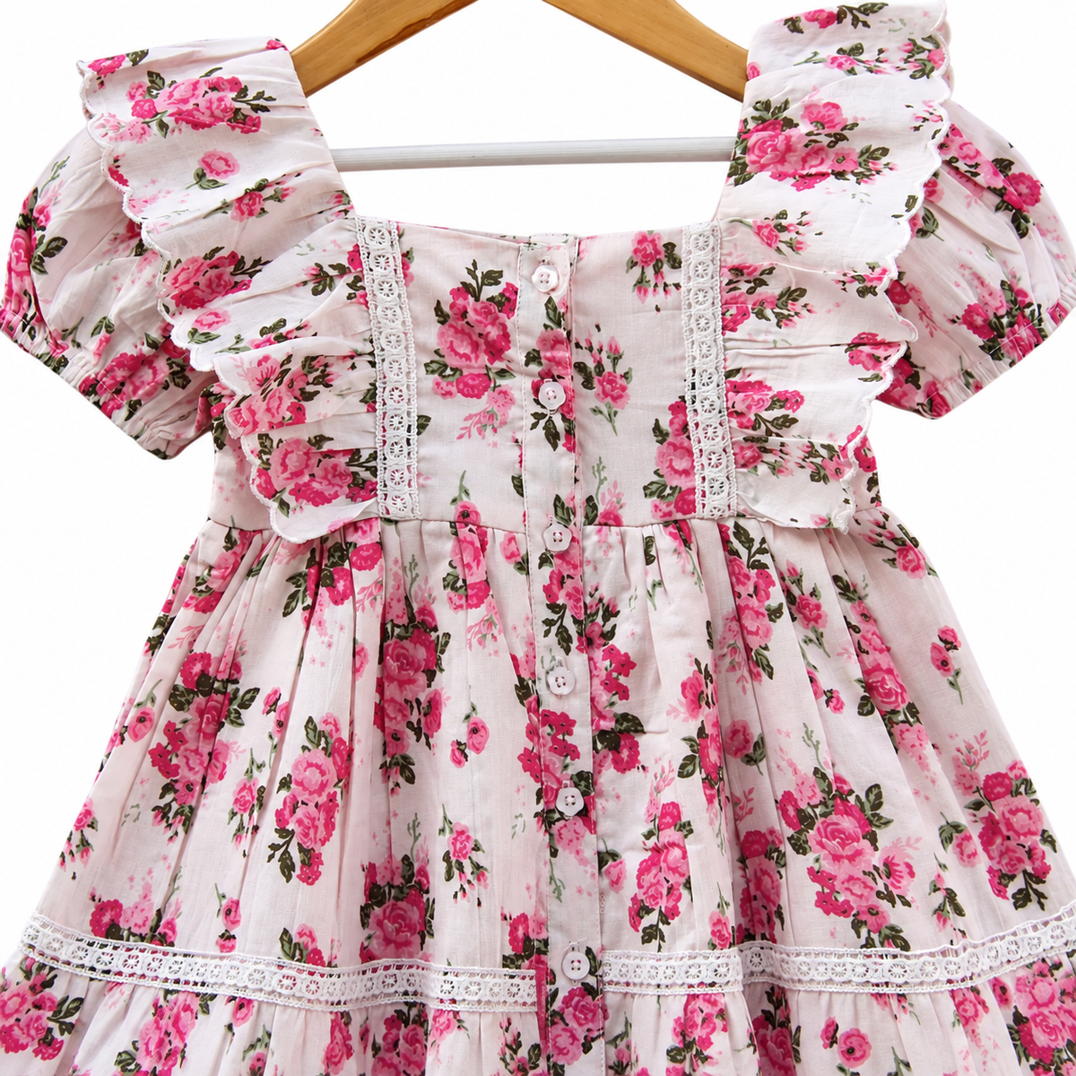 Floral Cotton Dress (Vintage Frill Style)