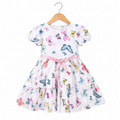 White Butterfly Print Dress