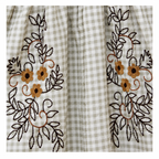 Girls Sage Green Gingham Smocked Dress with Floral Embroidery