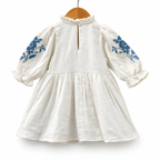 White Cotton Embroidered Frock