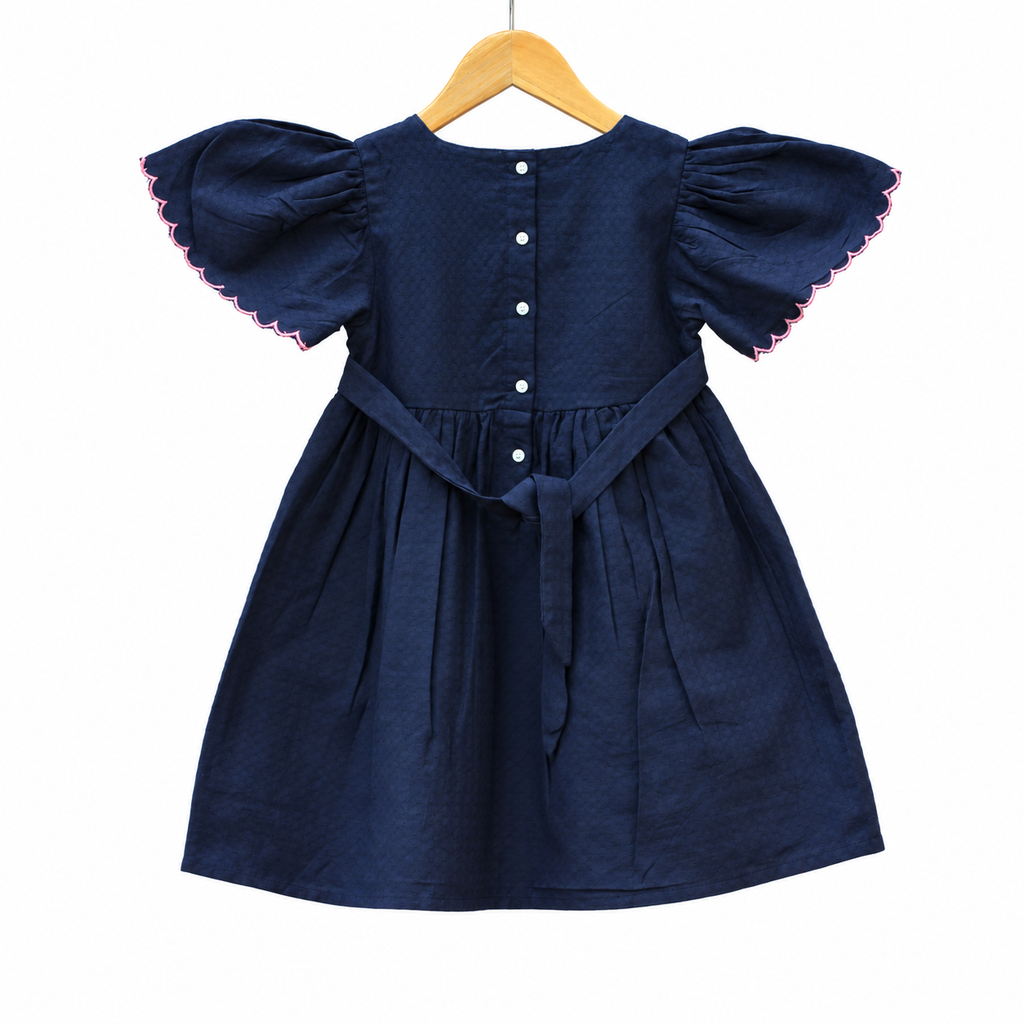 Beautiful Navy Blue Cotton Dress