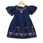 Beautiful Navy Blue Cotton Dress