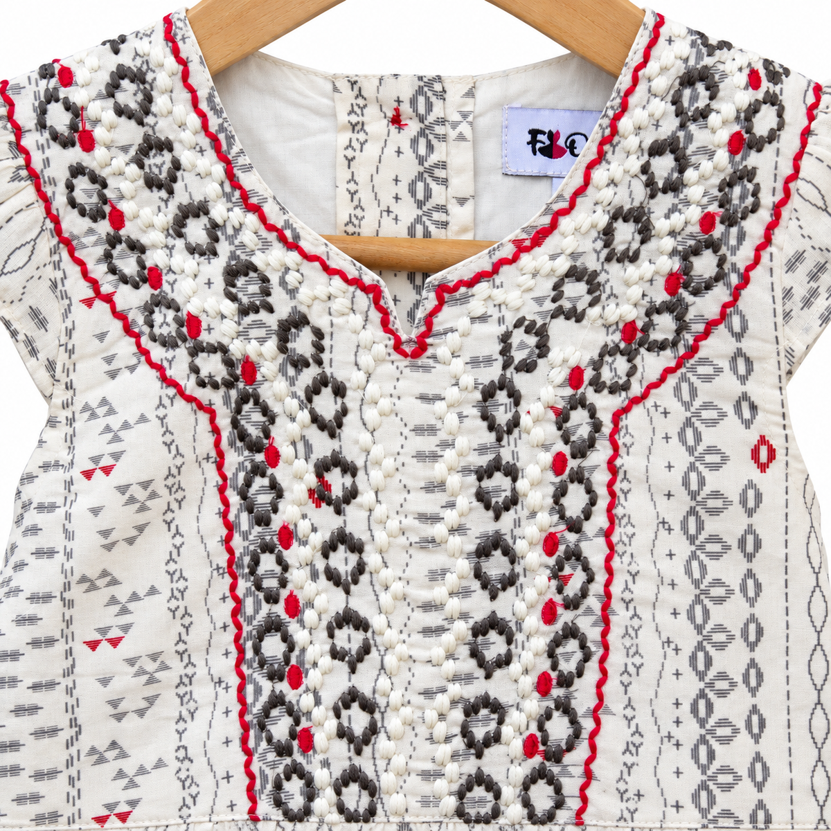 Pure Cotton Baby Girl Embroidered Frock