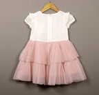 Pink Butterfly Layered Net Frock