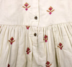 ​Cream Embroidered Cotton Frock for Baby Girls