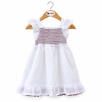 Gorgeous White Cotton Smocked Dress