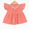 Girls Pink Floral Cotton Frock