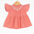 Girls Pink Floral Cotton Frock
