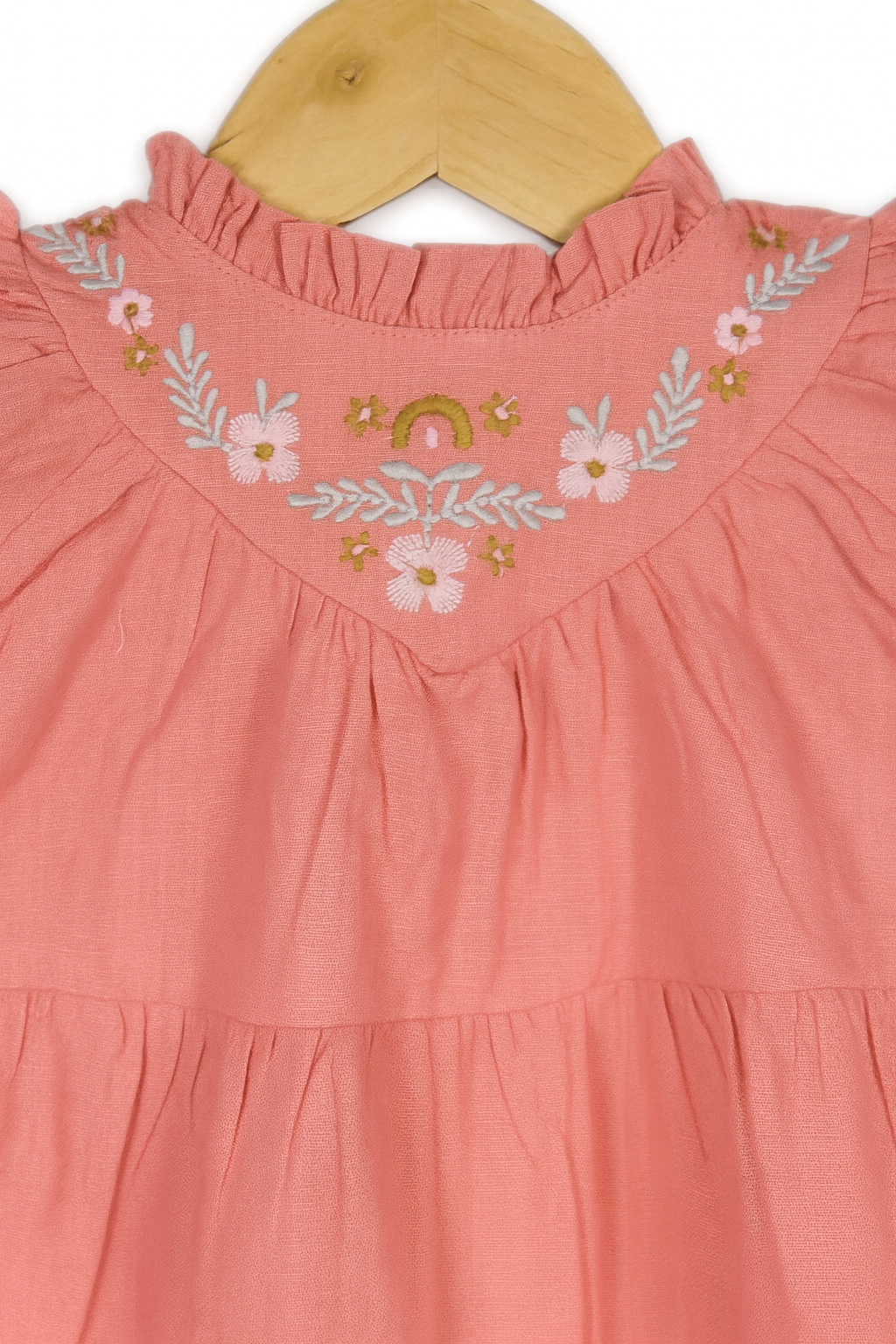 Girls Pink Floral Cotton Frock