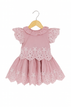 pink embroidered cotton frock