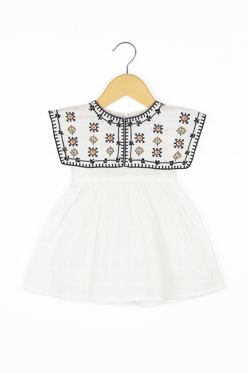 charming white embroidered frock