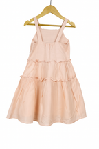 orange cream Tiered Cotton emboridary Frock for Girls