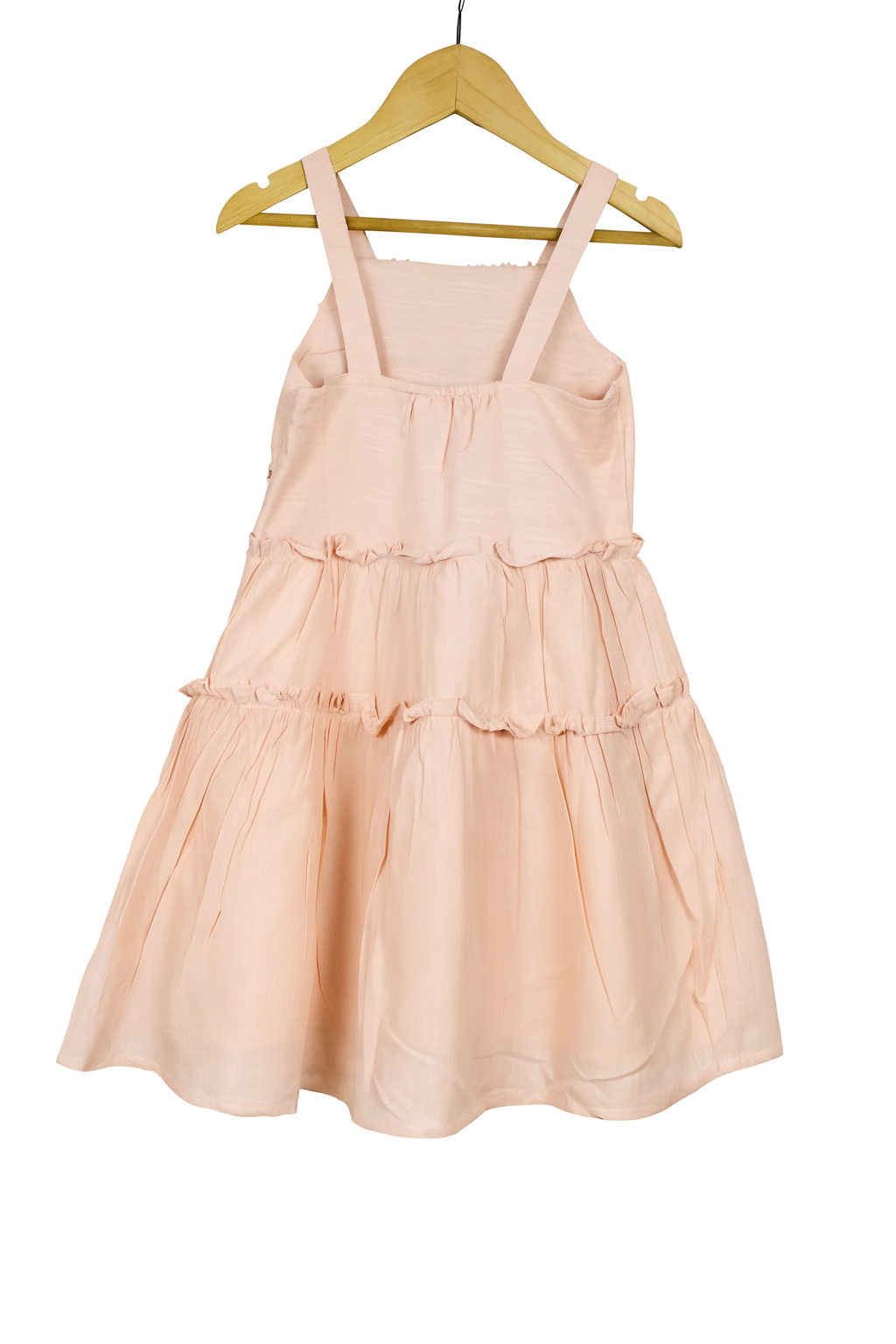 orange cream Tiered Cotton emboridary Frock for Girls