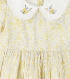 yellow floral frock is designed