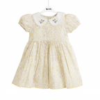 yellow floral frock is designed