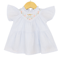 Sky Blue Embroidered Cotton Frock
