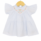 Sky Blue Embroidered Cotton Frock