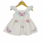 Butterfly Embroidered Cotton Dress