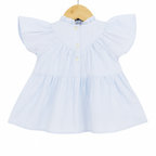 Sky Blue Embroidered Cotton Frock