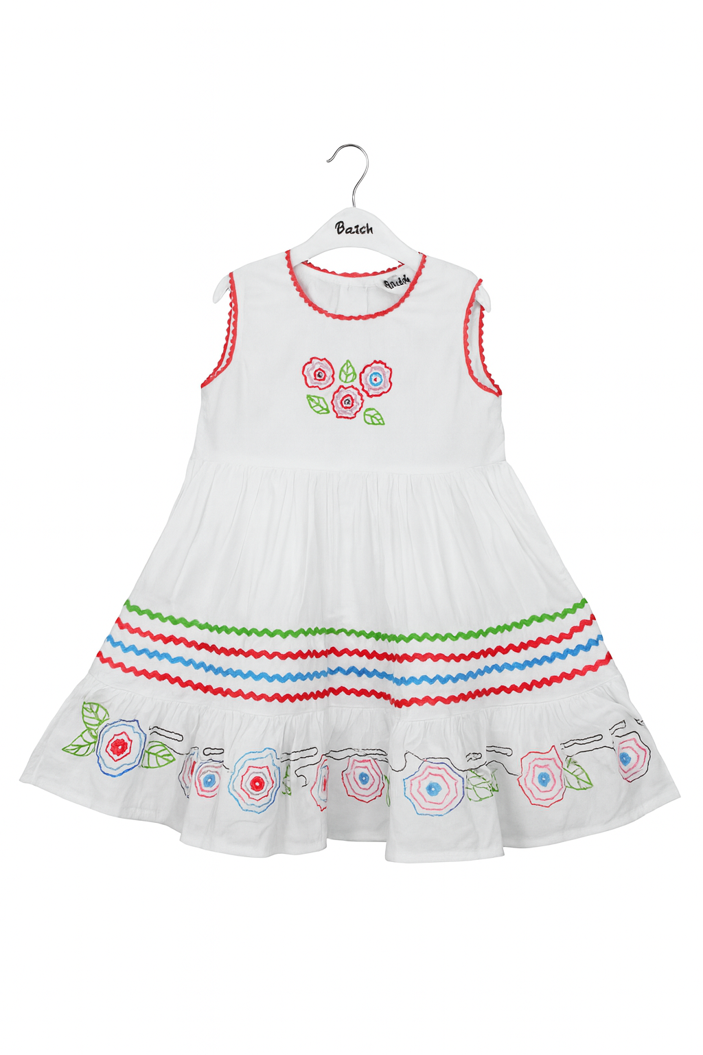 White Embroidered Cotton Frock