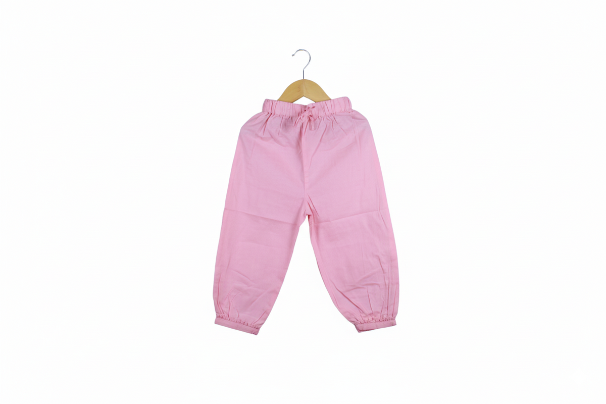 Peach Pink Embroidered Cotton Frock with payjama
