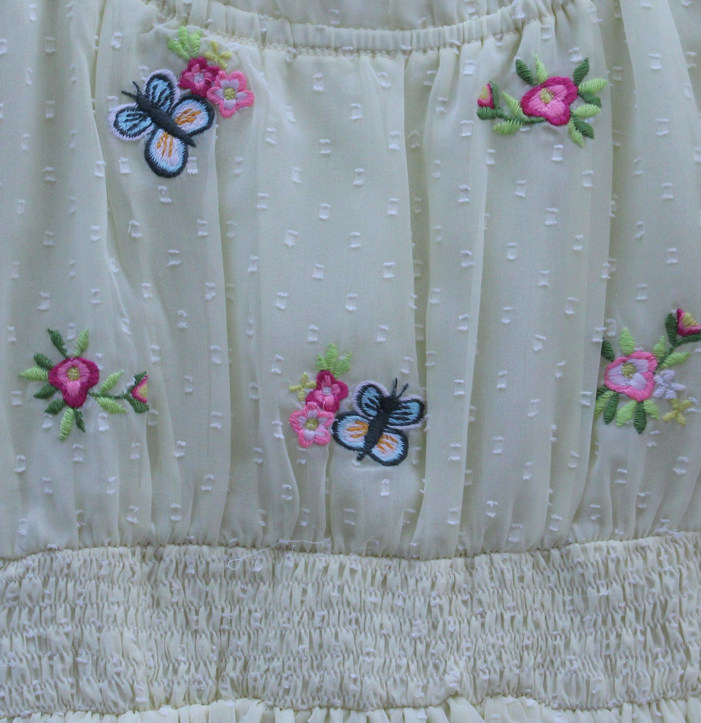 Light Yellow Embroidered butta georgette