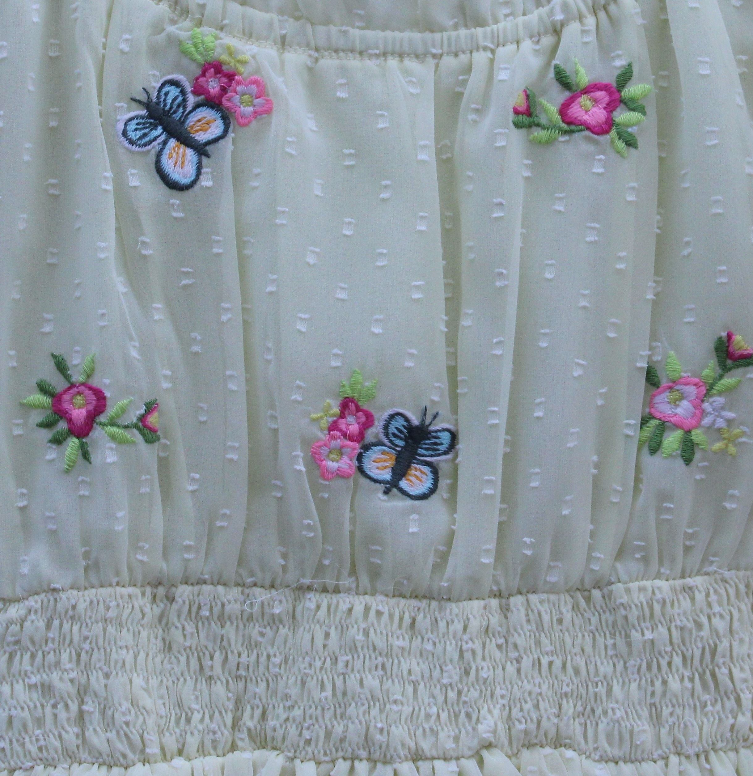 Light Yellow Embroidered butta georgette