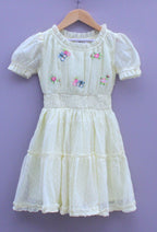 Light Yellow Embroidered butta georgette