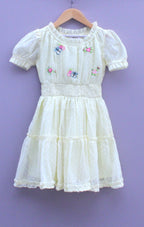 Light Yellow Embroidered butta georgette