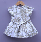 Floral Printed Cotton Frock with Lace Detailing
