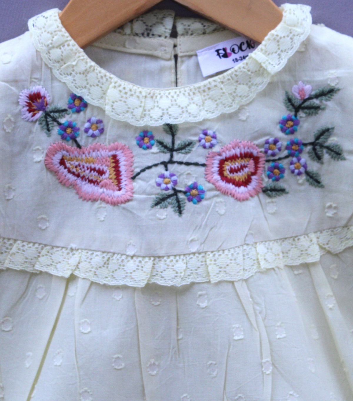 light yellow Embroidered Cotton Top