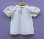 light yellow Embroidered Cotton Top
