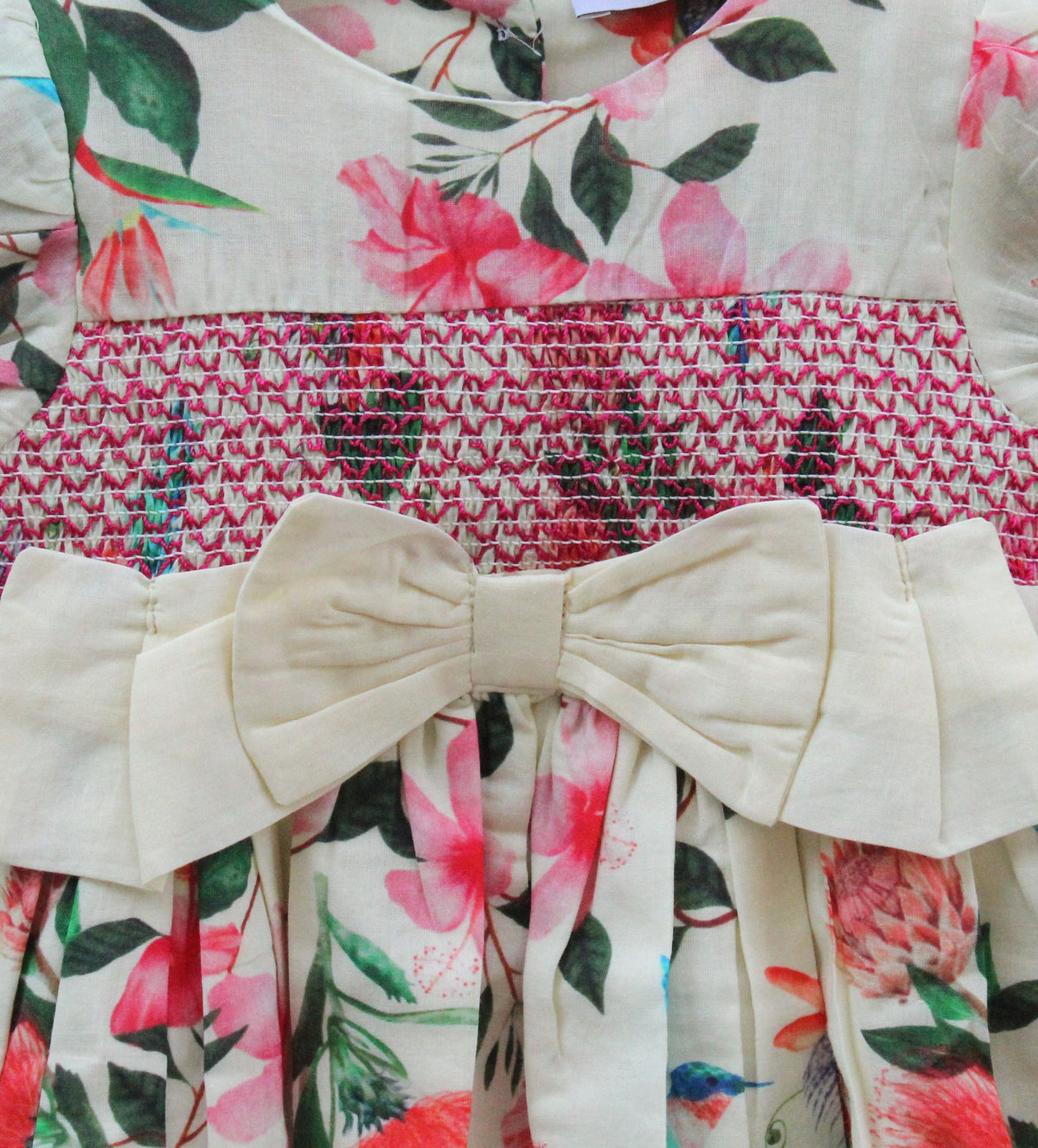 Floral Kids smocked bodice Dress