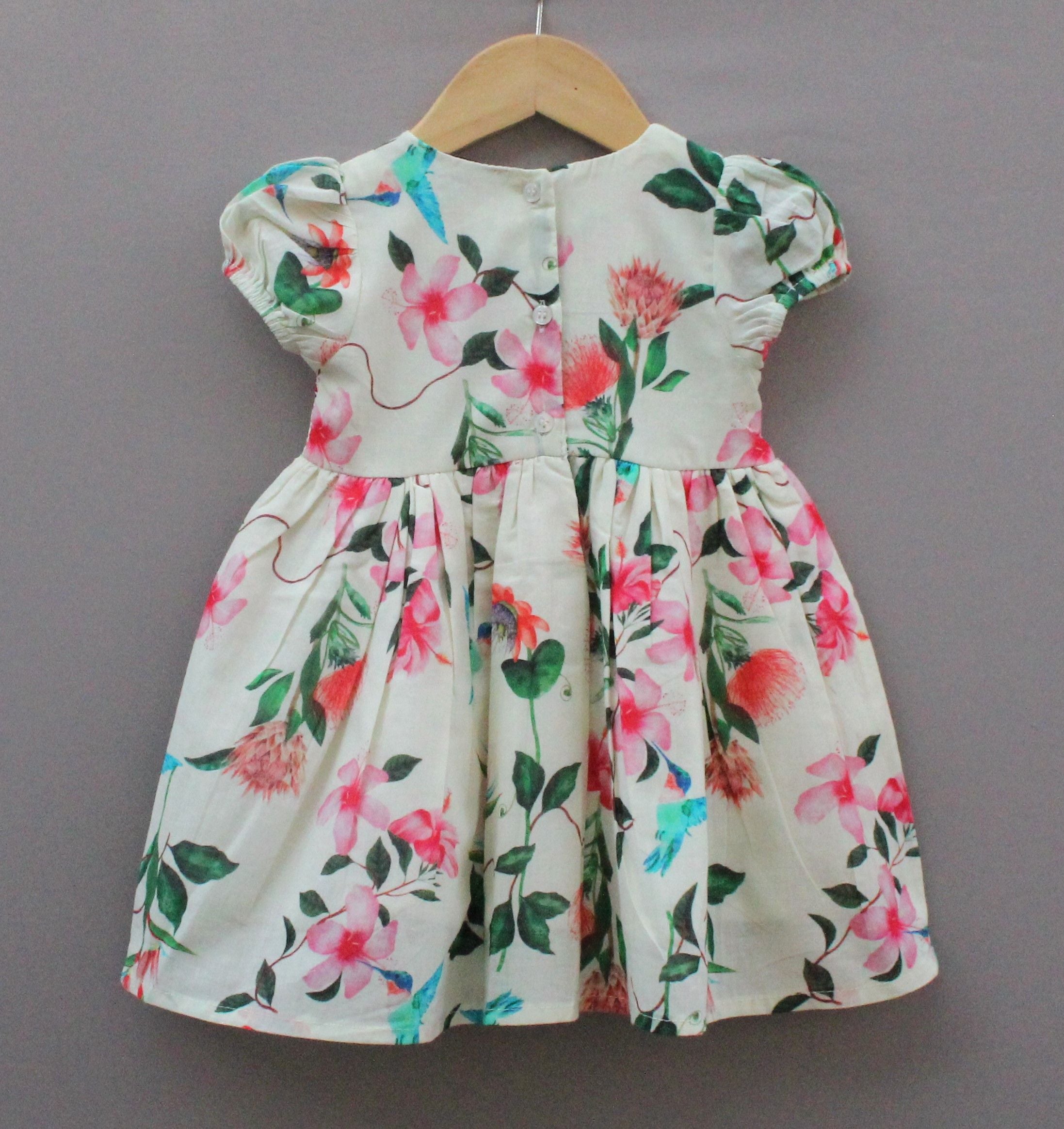 Floral Kids smocked bodice Dress