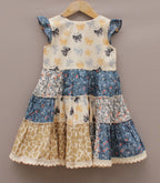 Multi-Print Cotton Frock – Butterfly & Floral Patchwork Design