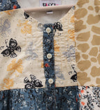 Multi-Print Cotton Frock – Butterfly & Floral Patchwork Design