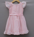 Girls’ Pink Embroidered Organza Frock