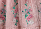 Girls’ Pink Embroidered Organza Frock