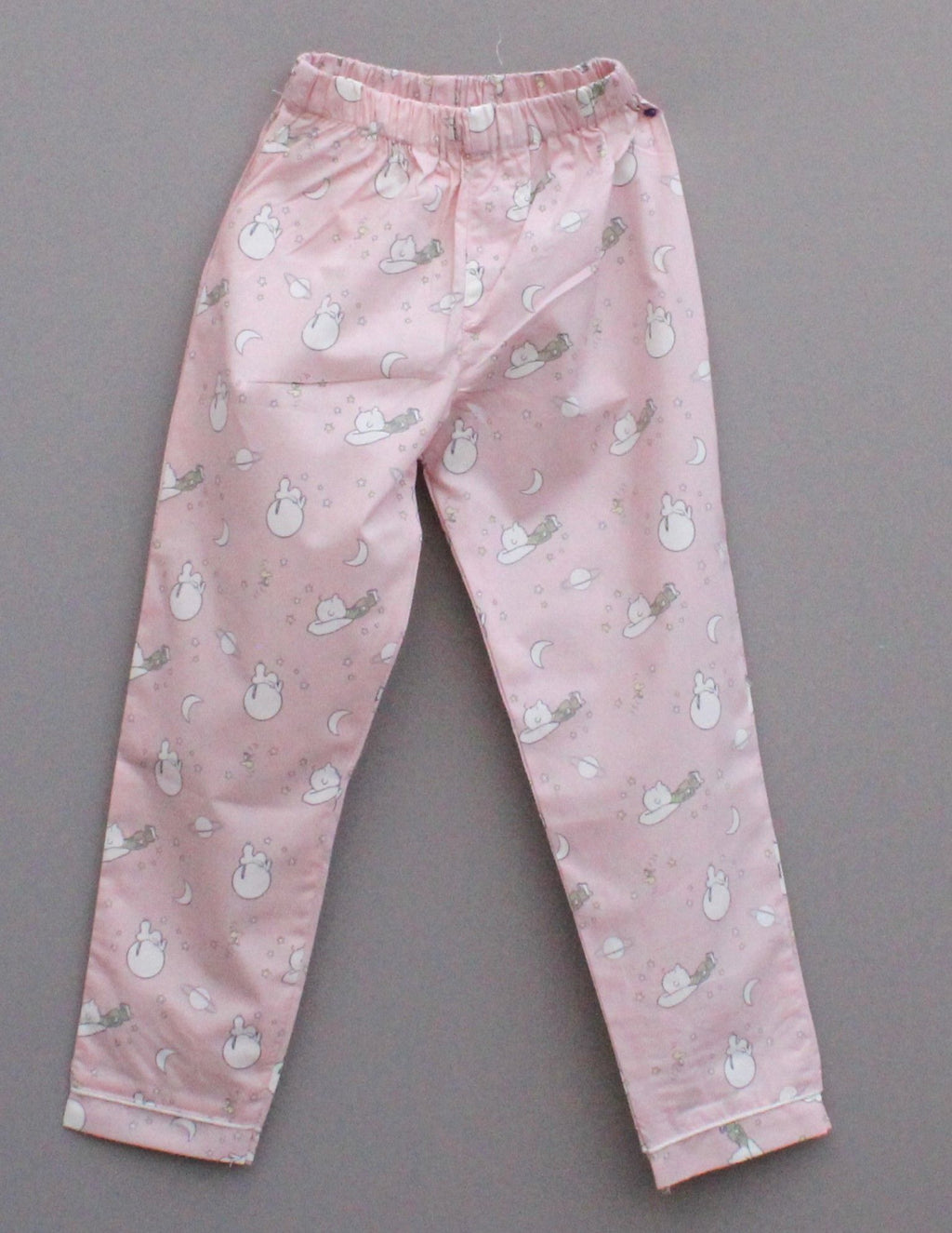 Pink Printed Cotton Night Suit for Girls